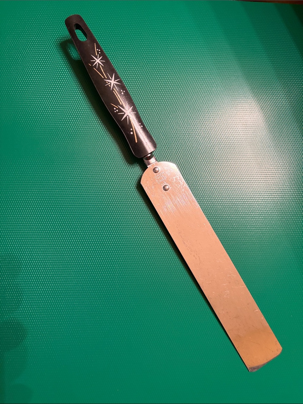 Ekco USA stainless steel palette knife icing spatula Black Starburst Vintage EUC